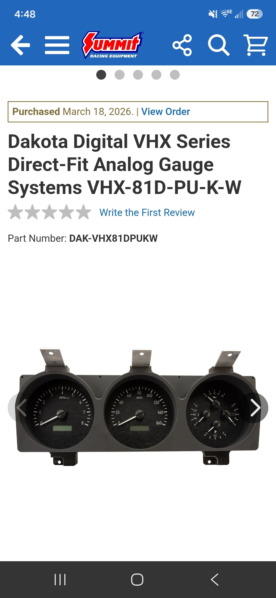 Dakota Digital VHX Series Gauge Cluster 1981-1993 Dodge Truck VHX-81D-PU-K-W