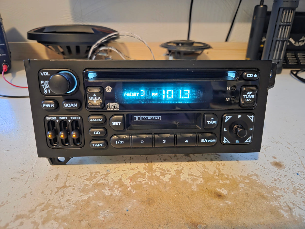 REFURBISHED OEM 1987-2002 Dodge Jeep Chrysler Radio with CD and Cassette Player