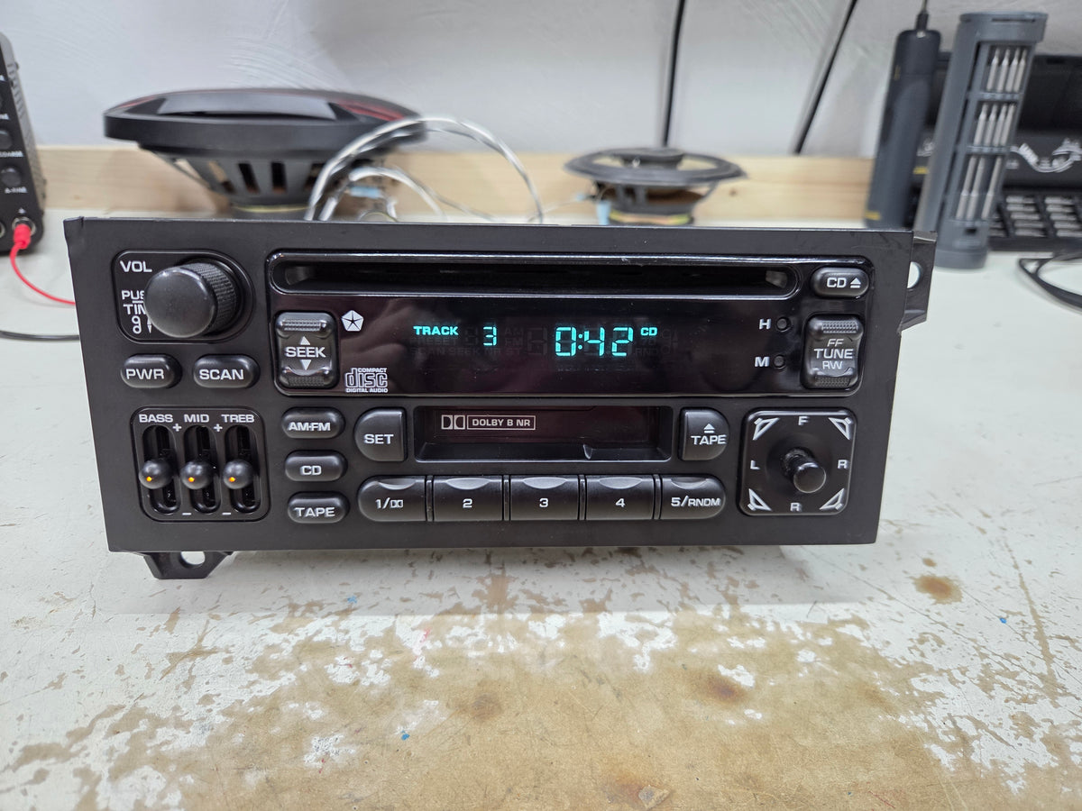 REFURBISHED OEM 1987-2002 Dodge Jeep Chrysler Radio with CD and Cassette Player
