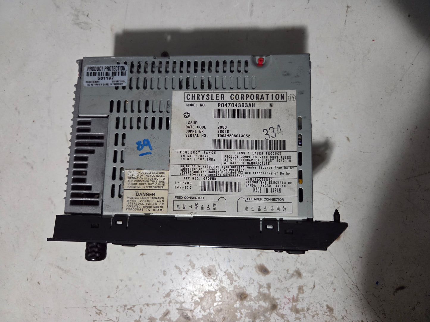 Chrysler CD cassette radio
