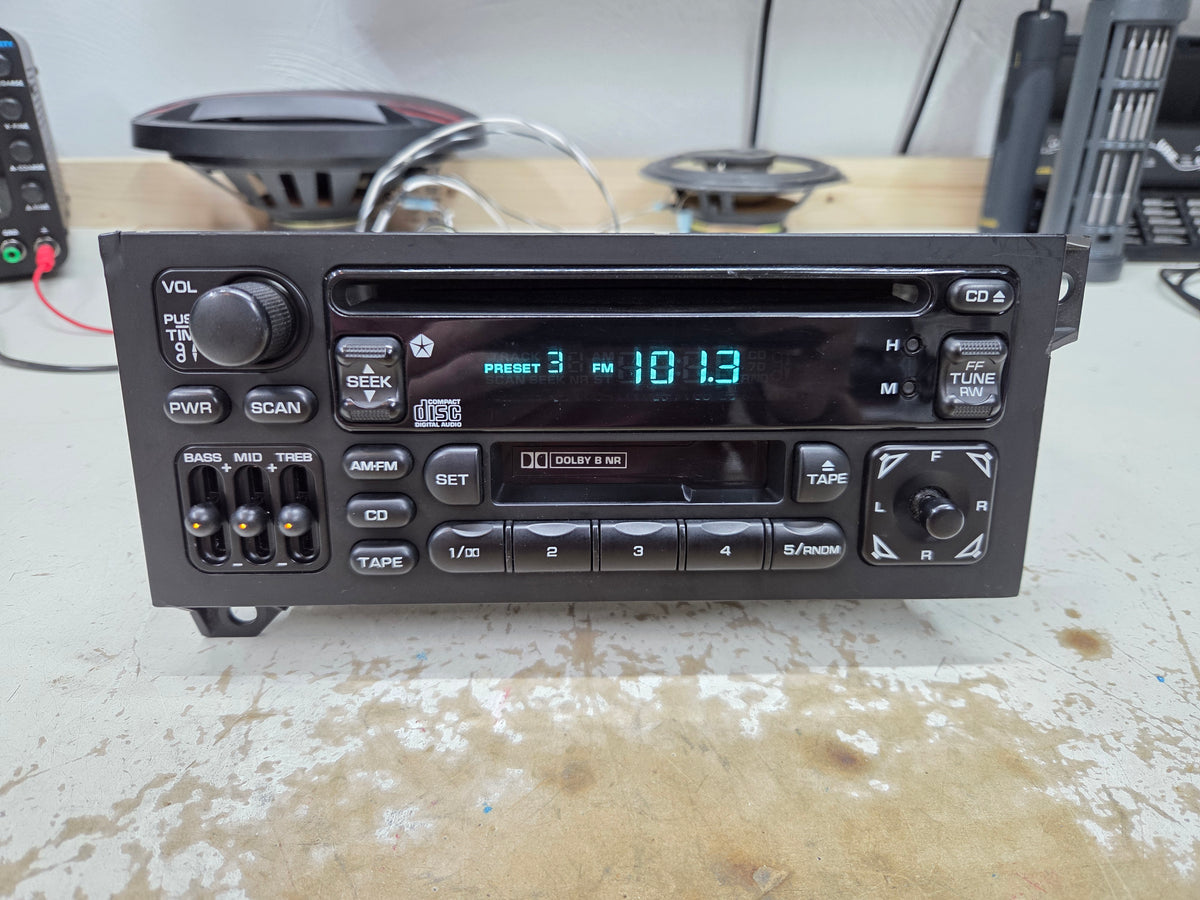 REFURBISHED OEM 1987-2002 Dodge Jeep Chrysler Radio with CD and Cassette Player