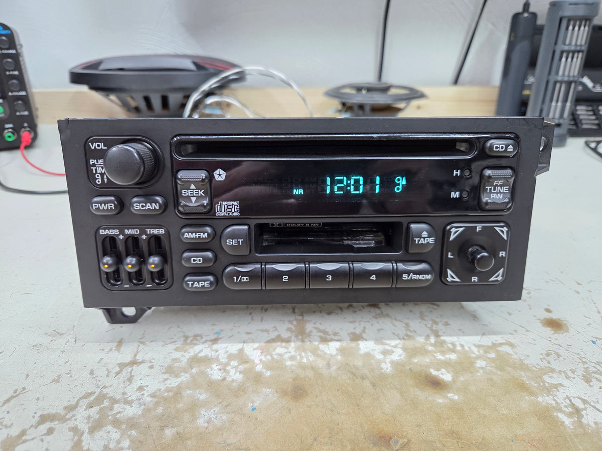 REFURBISHED OEM 1987-2002 Dodge Jeep Chrysler Radio with CD and Cassette Player